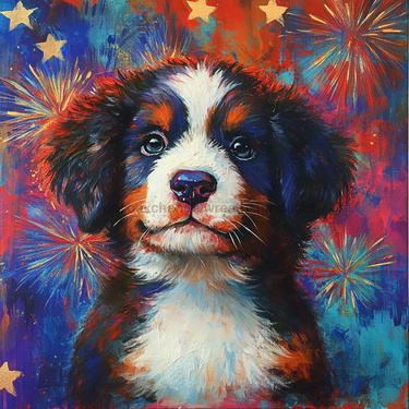 Patriotic Dog Sign, DCO-13360, Sign For Wreath, 10x10